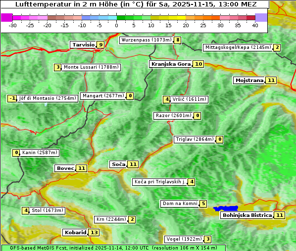 Temperatur, 15. 11. 2025