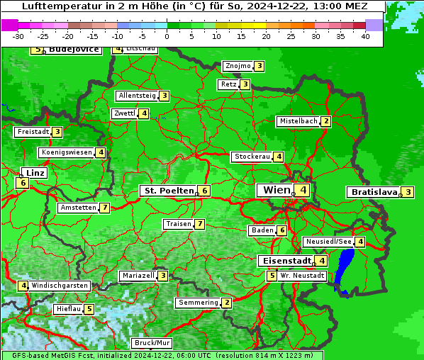 Temperatur, 22. 12. 2024