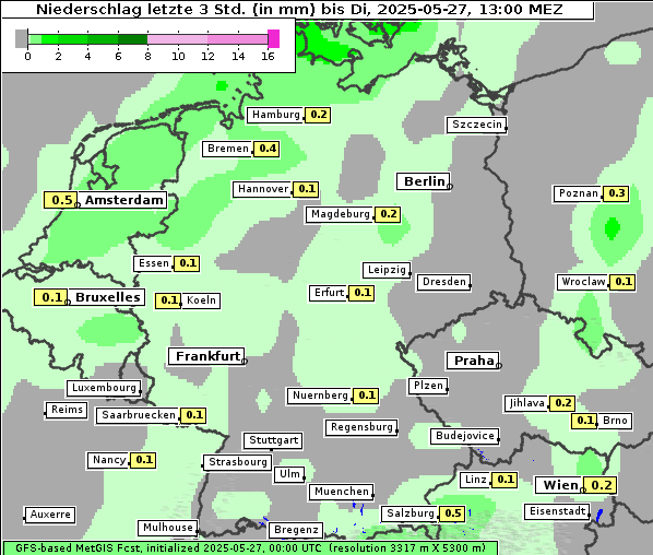Niederschlag, 27. 5. 2025