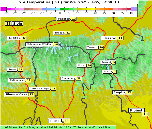 Temperatur, 5. 11. 2025