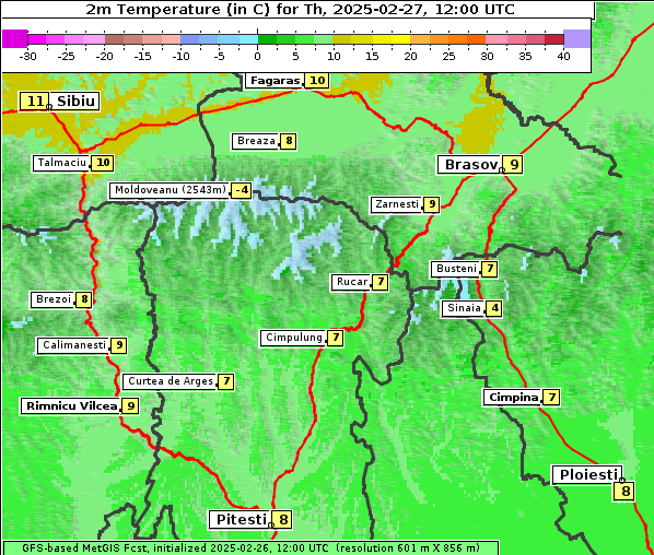 Temperatur, 27. 2. 2025