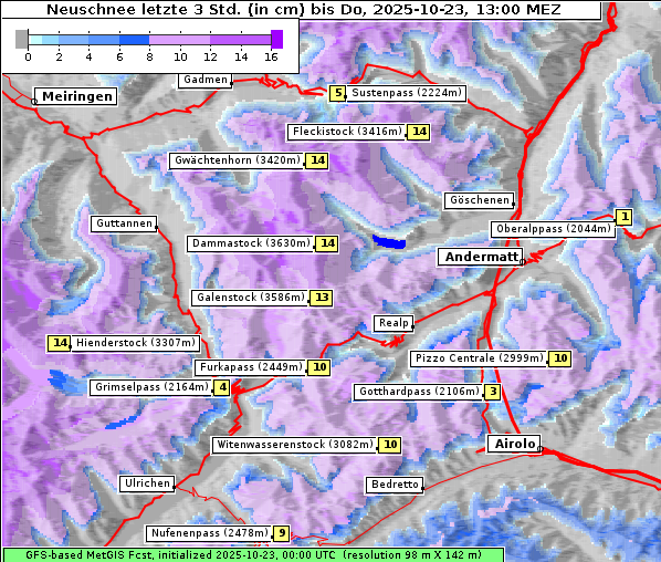 Neuschnee, 23. 10. 2025