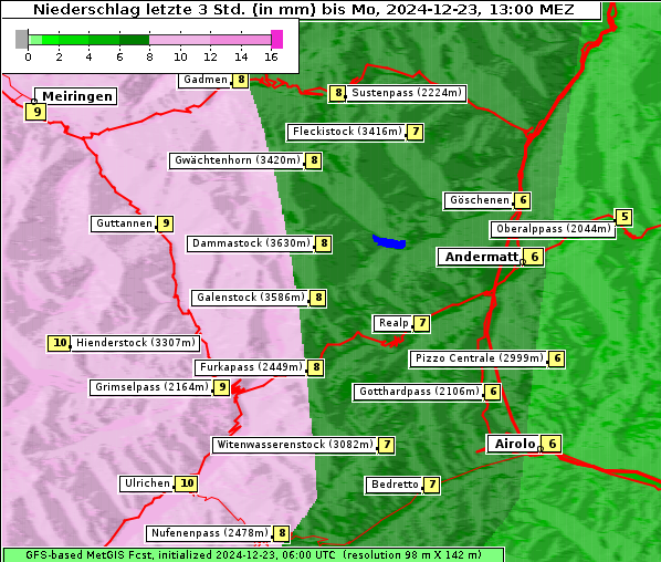 Niederschlag, 23. 12. 2024