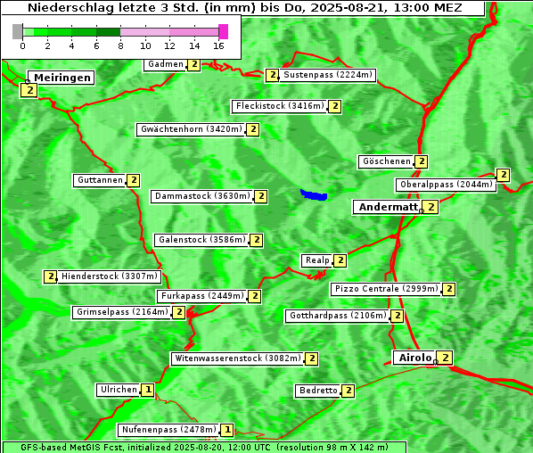 Niederschlag, 21. 8. 2025