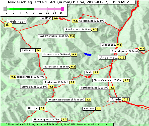 Niederschlag, 17. 1. 2026