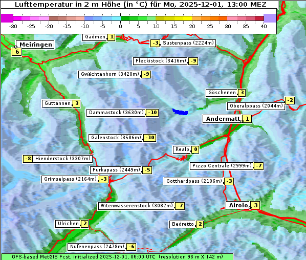Temperatur, 1. 12. 2025