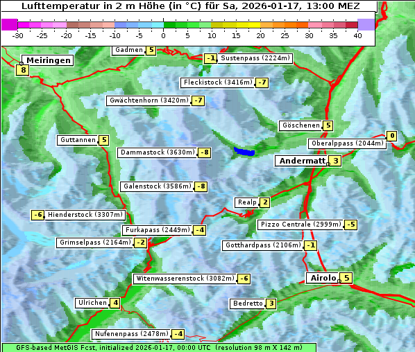Temperatur, 17. 1. 2026