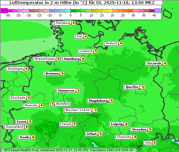 Temperatur, 18. 11. 2025