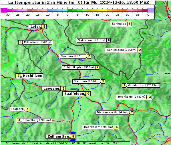 Temperatur, 30. 12. 2024