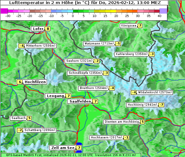 Temperatur, 12. 2. 2026
