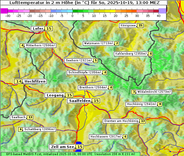 Temperatur, 19. 10. 2025