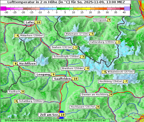 Temperatur, 9. 11. 2025