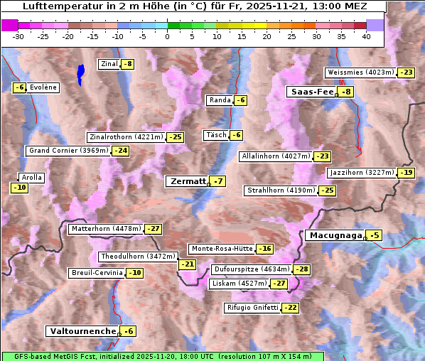 Temperatur, 21. 11. 2025