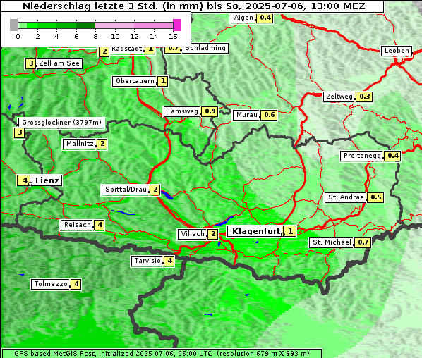 Niederschlag, 6. 7. 2025