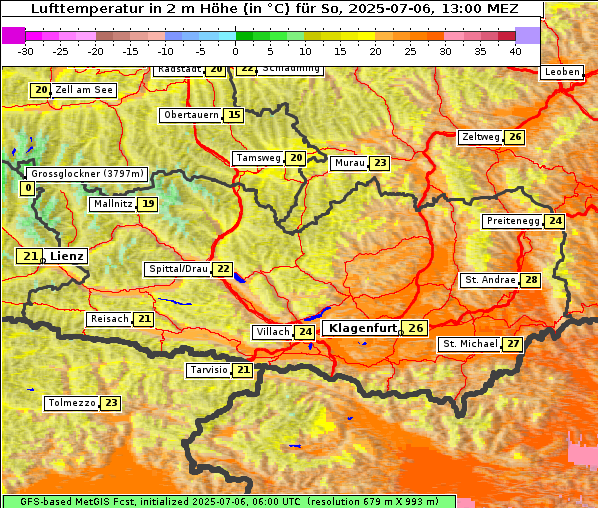 Temperatur, 6. 7. 2025