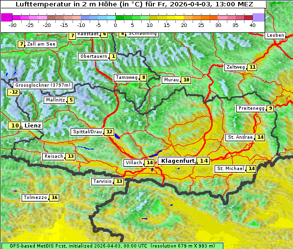 Temperatur, 3. 4. 2026