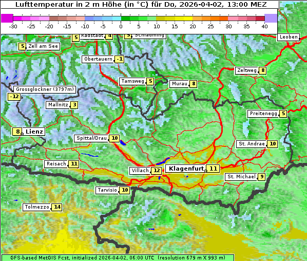 Temperatur, 2. 4. 2026