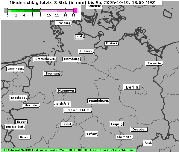 Niederschlag, 19. 10. 2025