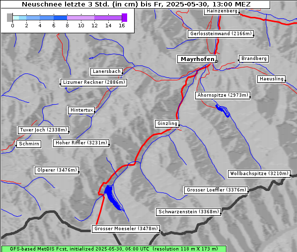 Neuschnee, 30. 5. 2025