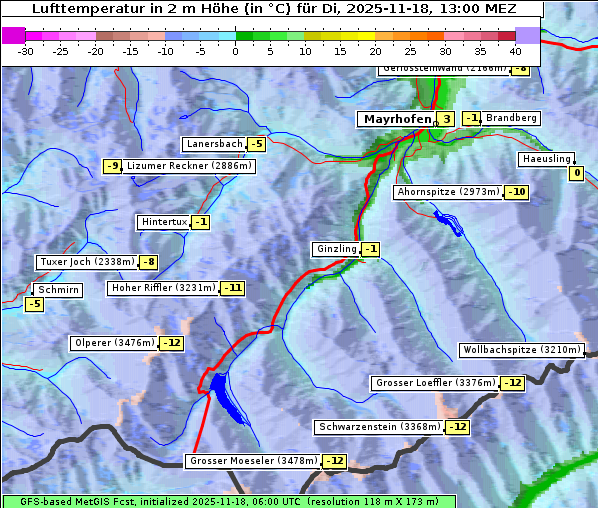 Temperatur, 18. 11. 2025