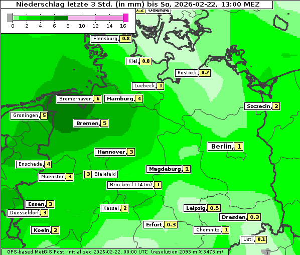Niederschlag, 22. 2. 2026