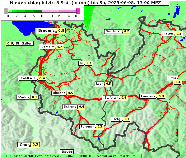 Niederschlag, 8. 6. 2025