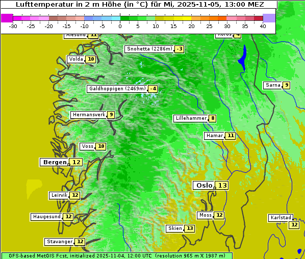 Temperatur, 5. 11. 2025