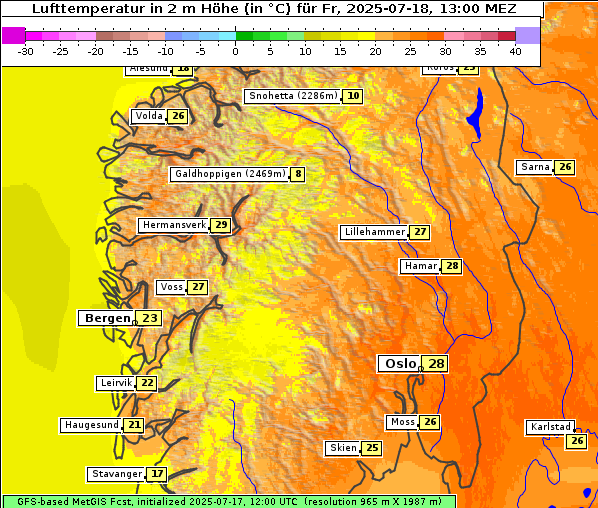 Temperatur, 18. 7. 2025