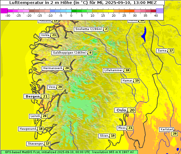 Temperatur, 10. 9. 2025