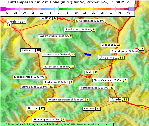 Temperatur, 24. 8. 2025