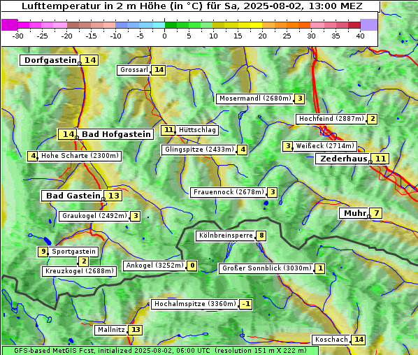 Temperatur, 2. 8. 2025