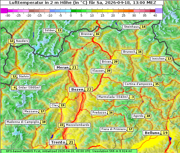 Temperatur, 18. 4. 2026