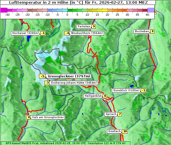 Temperatur, 27. 2. 2026