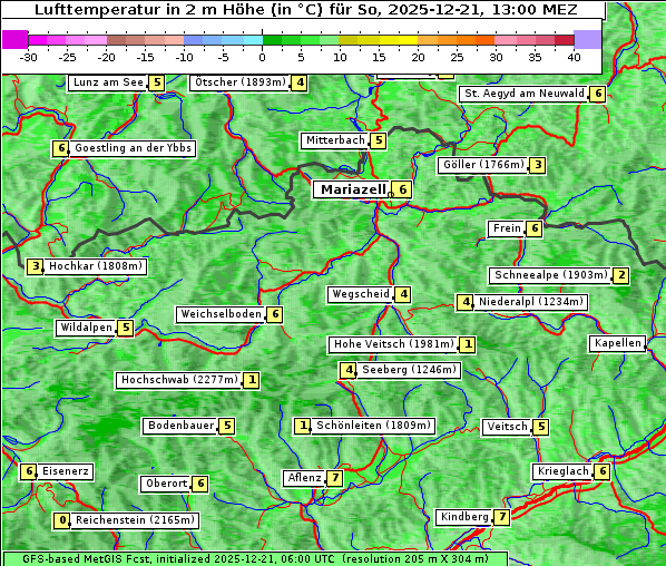 Temperatur, 21. 12. 2025