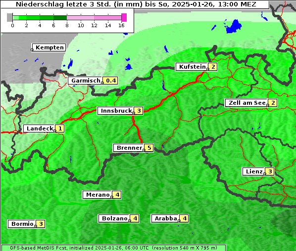 Niederschlag, 26. 1. 2025