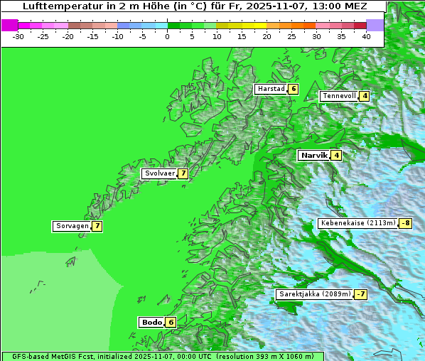 Temperatur, 7. 11. 2025