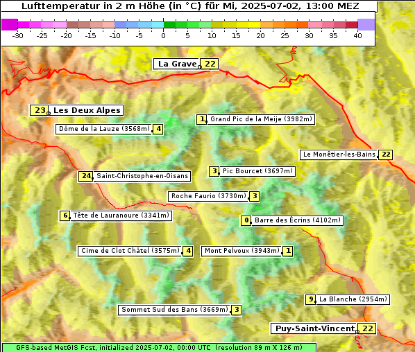 Temperatur, 2. 7. 2025