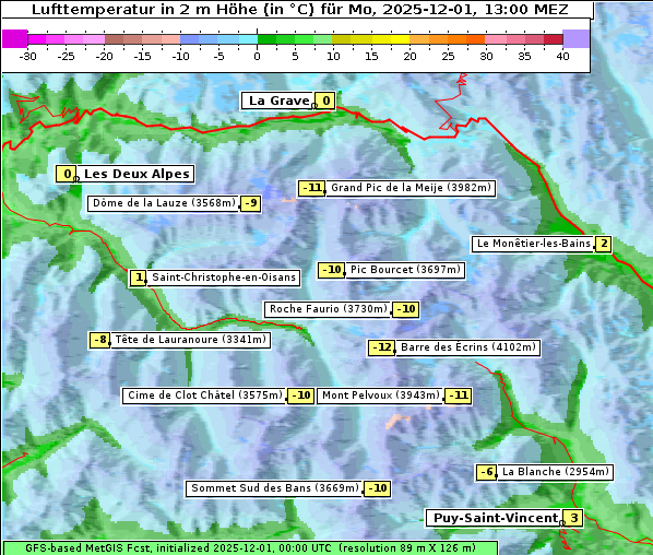Temperatur, 1. 12. 2025