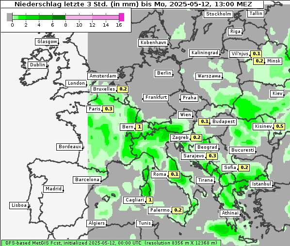 Niederschlag, 12. 5. 2025