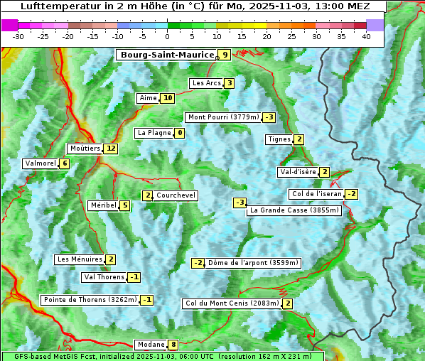 Temperatur, 3. 11. 2025