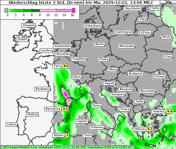 Niederschlag, 22. 12. 2025