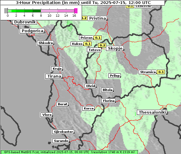 Niederschlag, 15. 7. 2025