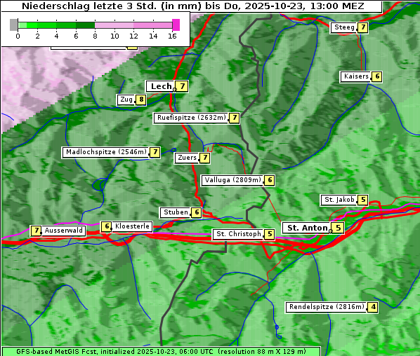 Niederschlag, 23. 10. 2025
