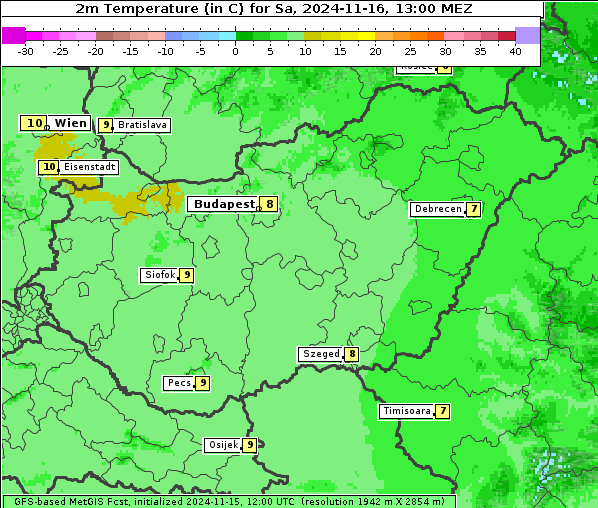 Temperatur, 16. 11. 2024