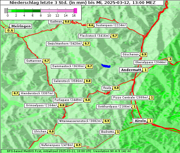 Niederschlag, 12. 3. 2025