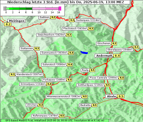 Niederschlag, 19. 6. 2025