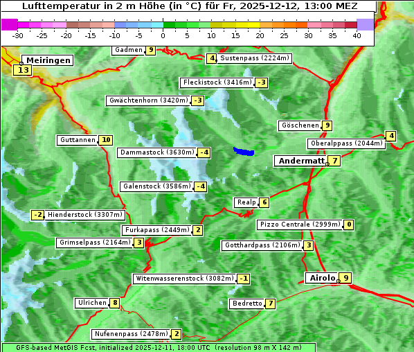 Temperatur, 12. 12. 2025