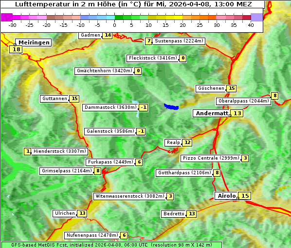 Temperatur, 8. 4. 2026