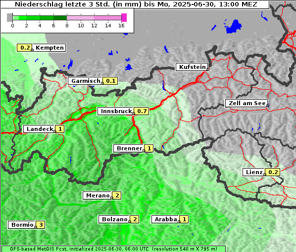 Niederschlag, 30. 6. 2025