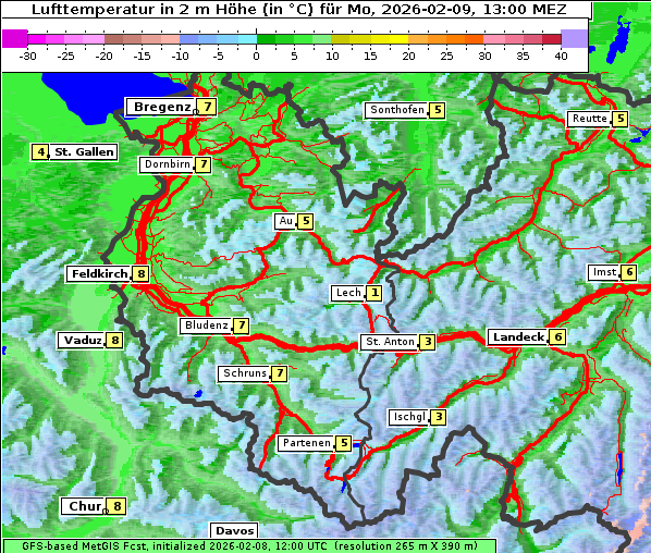 Temperatur, 9. 2. 2026